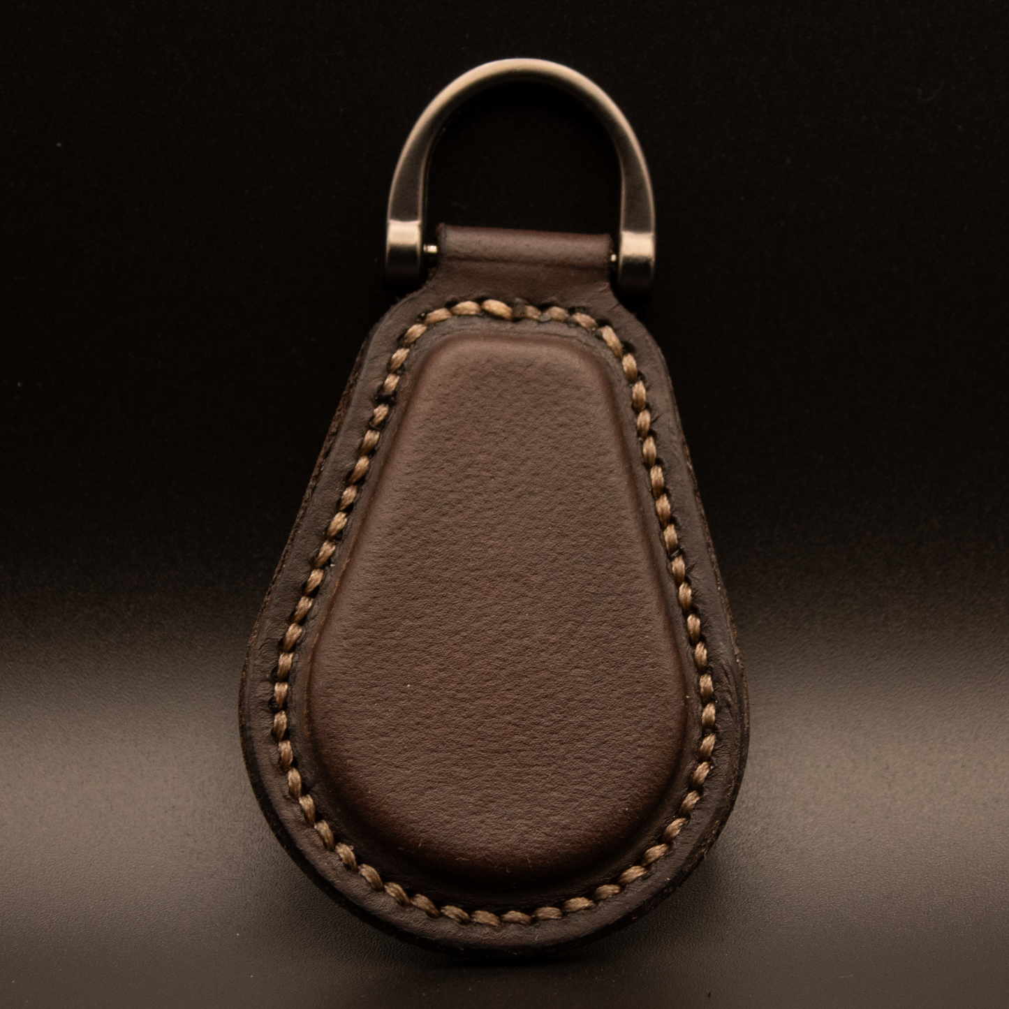 Handmade Teardrop Leather Keychain (Brown Buffalo)